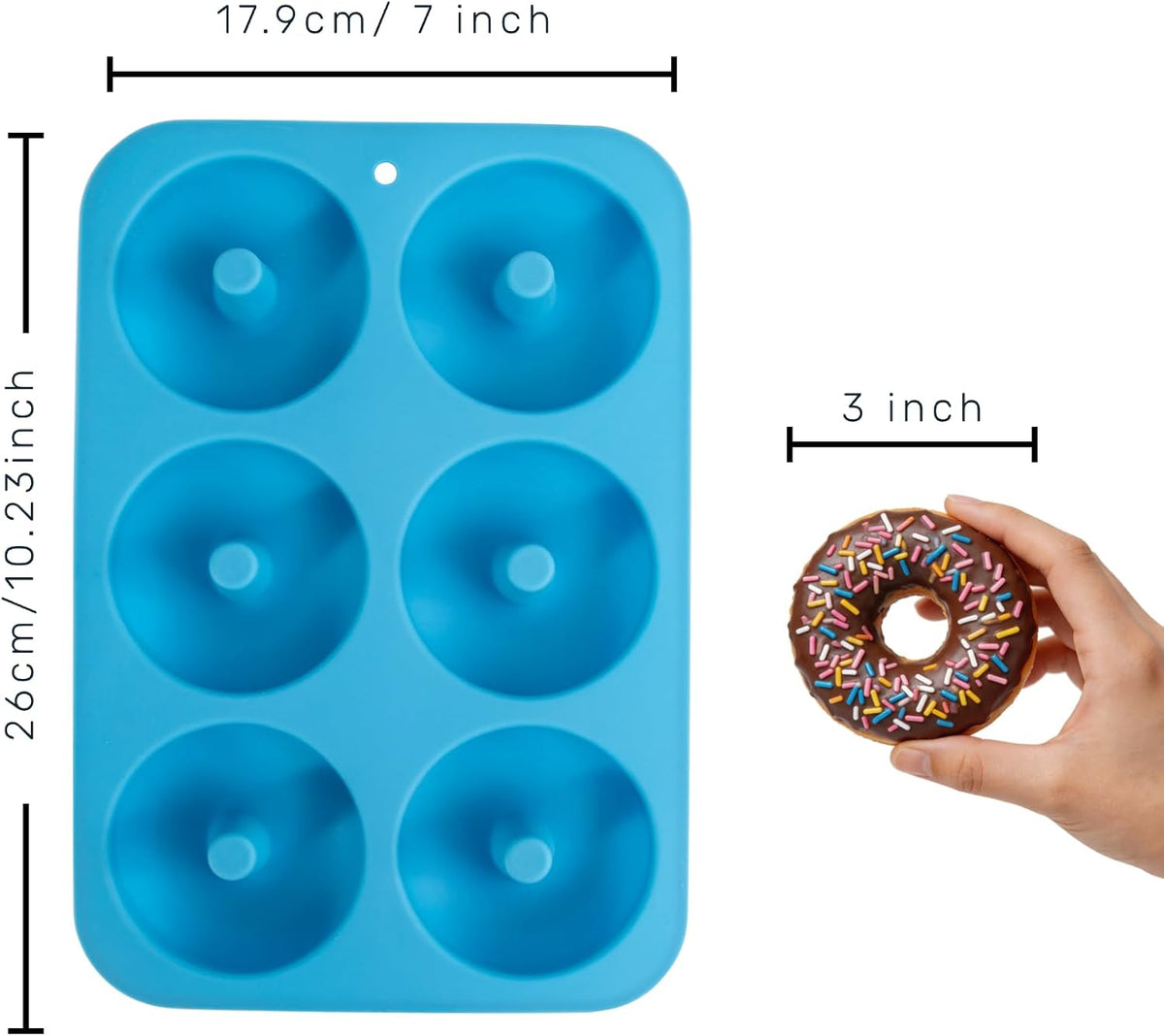 Non-Stick Silicone Donut Pan Set of 2, Bpa-Free, Easy Release(Blue)