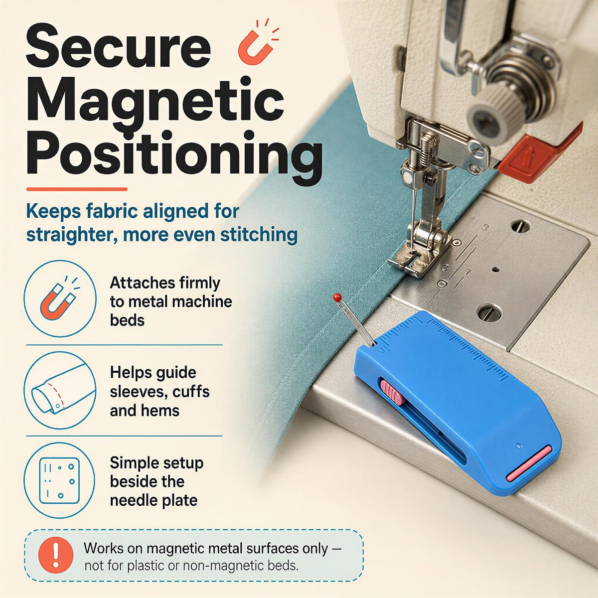 Magnetic Sewing Machine Sleeve Tool,Magnetic Seam Guide for Sewing Machine.