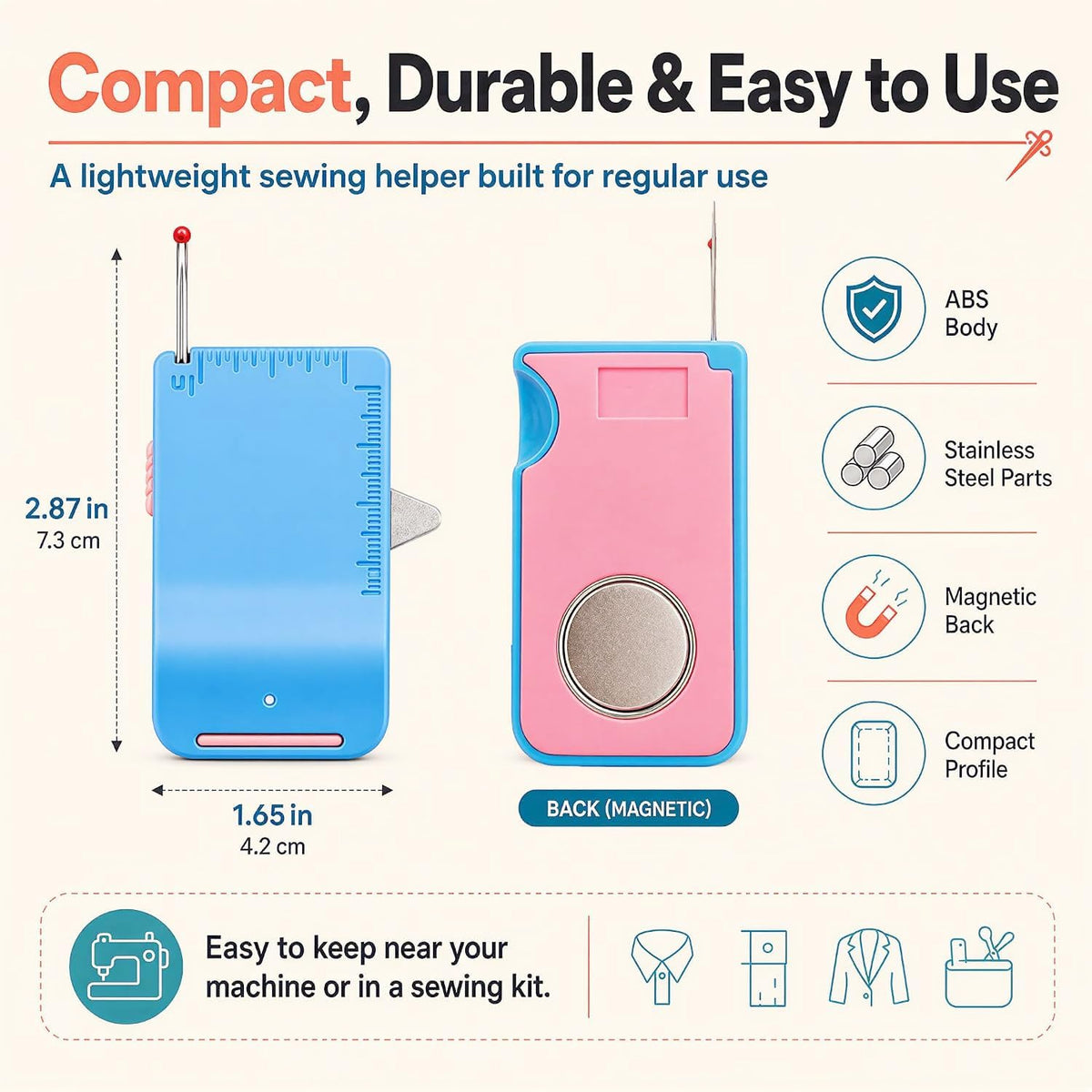 Magnetic Sewing Machine Sleeve Tool,Magnetic Seam Guide for Sewing Machine.