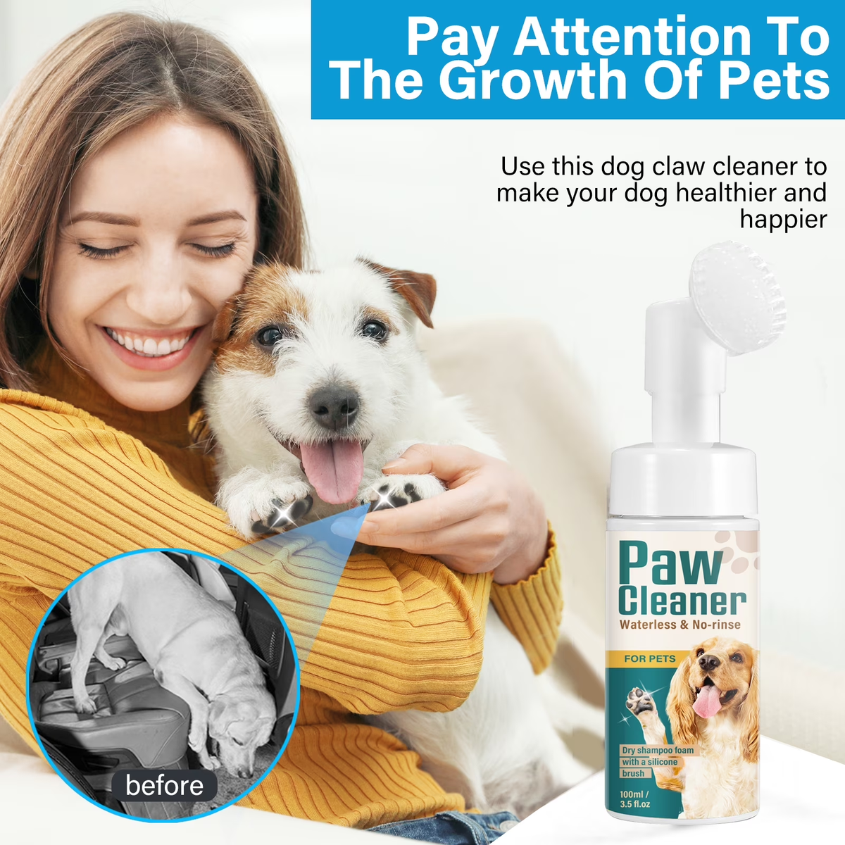 Foam Paw Cleaner for Dogs & Cats