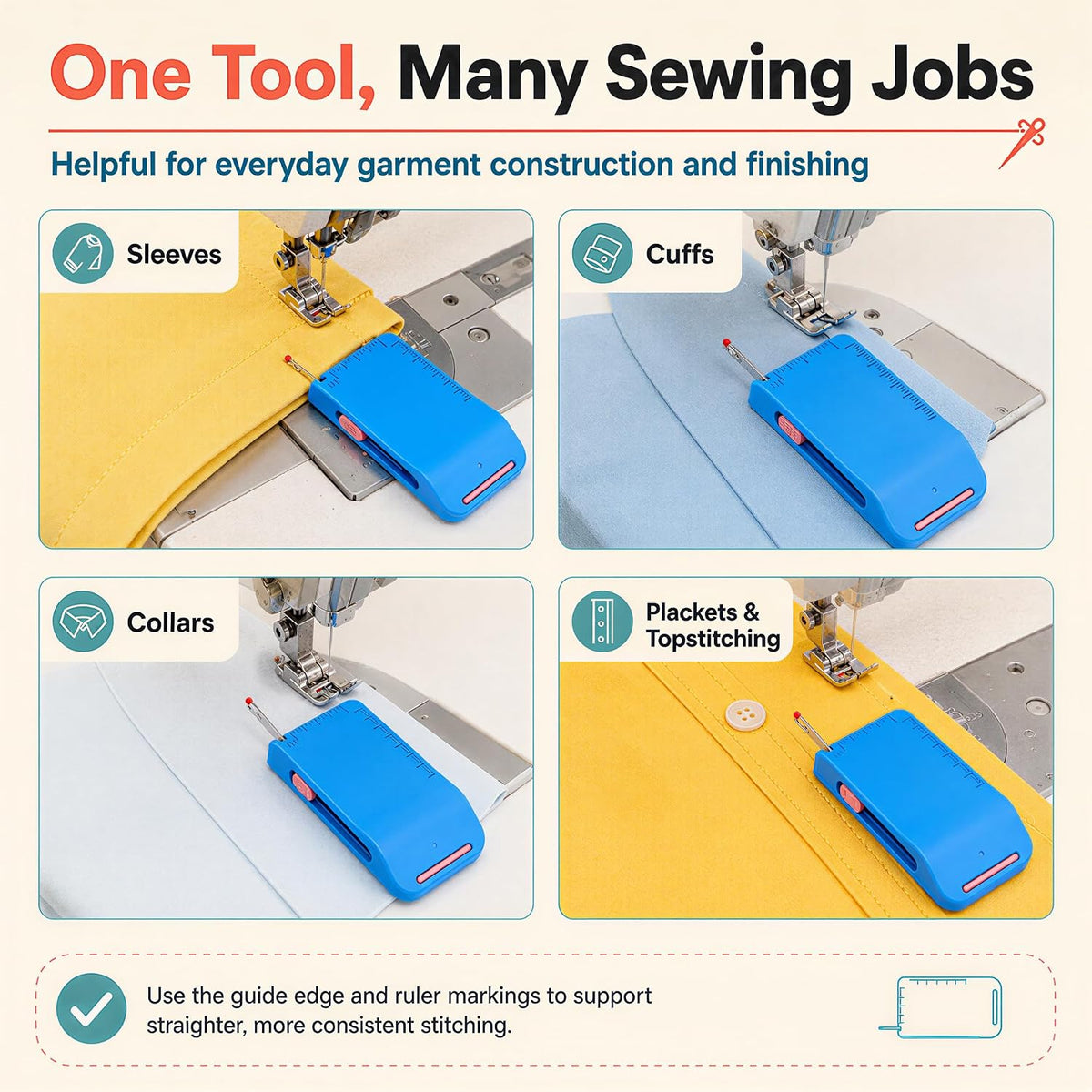 Magnetic Sewing Machine Sleeve Tool,Magnetic Seam Guide for Sewing Machine.