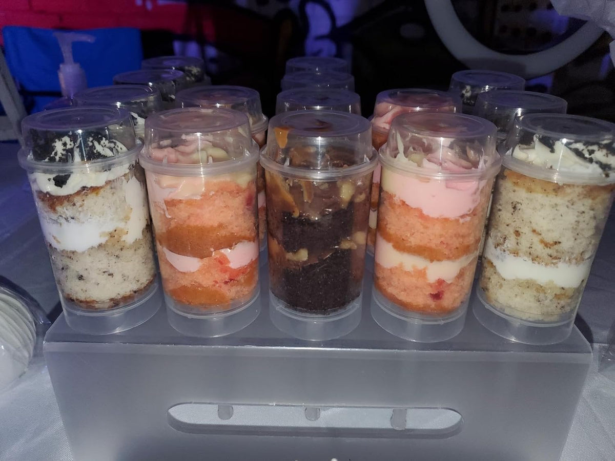 Cake Push Pop Containers: 10 Pack Cake Push Pops with Lids for Cupcake Confetti Homemade Ice Cream Desserts (10)