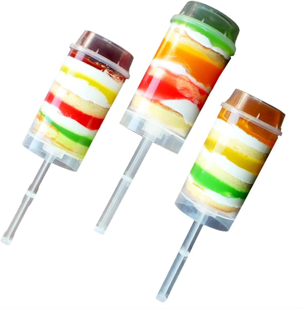 Cake Push Pop Containers: 10 Pack Cake Push Pops with Lids for Cupcake Confetti Homemade Ice Cream Desserts (10)